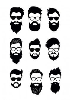 Premium Vector | Beard man barber shop logo vector illustration Hairstyles Wallpaper, Beard Silhouette, Beard Cartoon, Movember Mustache, Different Haircuts, Beard Illustration, Vintage Beard, Beard Logo, Hipster Haircut