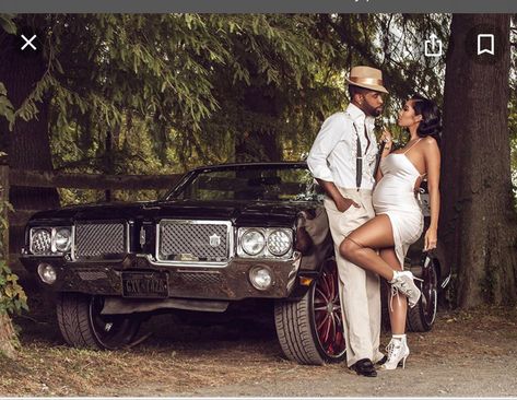 Lowrider Maternity Shoot, 1950s Maternity Shoot, Old School Maternity Photoshoot, Retro Maternity Photoshoot, Car Maternity Pictures, Maternity Car Photoshoot, Old School Car Maternity Shoot, Vintage Pregnancy Photoshoot, Vintage Car Maternity Shoot