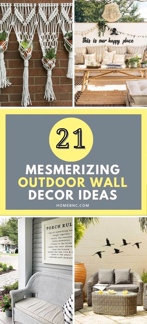 Outside Patio Wall Ideas, Outdoor Deck Wall Decor, Small Patio Wall Ideas, Side Of House Wall Decor Outdoor, Outdoor Patio Sign Ideas, Diy Wall Decor Outdoor, Outdoor Patio Walls Ideas, Lanai Wall Ideas, Outdoor Patio Signs Wall Art