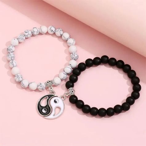 Elevate your accessory game with these handmade beaded bracelets, adjustable cross bracelet set, and yin yang friendship necklace! #jewelry #jewellery #jewelryshop #silverjewelry #etsy #beadedbracelets #jewelrybusiness #LoveAndFriendship #necklace #necklaces #cross #yinyang #bracelet #bracelets #friend #friends #friendship #friendshipbracelets #friendsforever #friendshipbracelet #bff #bffs #bffsforever #bffjewelry #couple #couples #longdistance #couplejewelry #couplesjewelry Bracelet Couple, Couple Bracelet, Couple Jewelry, Couple Bracelets, Tai Chi, Jewelry Business, Gemstone Bracelets, Bracelets And Charms, Yin Yang