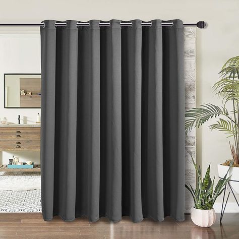 Amazon.com: WONTEX Room Divider Curtain - Privacy Blackout Curtains for Bedroom Partition, Living Room and Shared Office, Thermal Insulated Grommet Curtain Panel for Sliding Door, 8.3ft Wide x 7ft Long, Grey: Home & Kitchen Bedroom Partition, Living Room Sliding Doors, Glass Door Curtains, Extra Wide Curtains, Sliding Glass Door Curtains, Sliding Door Curtains, Curtain Partition, Patio Door Curtains, Closet Curtains