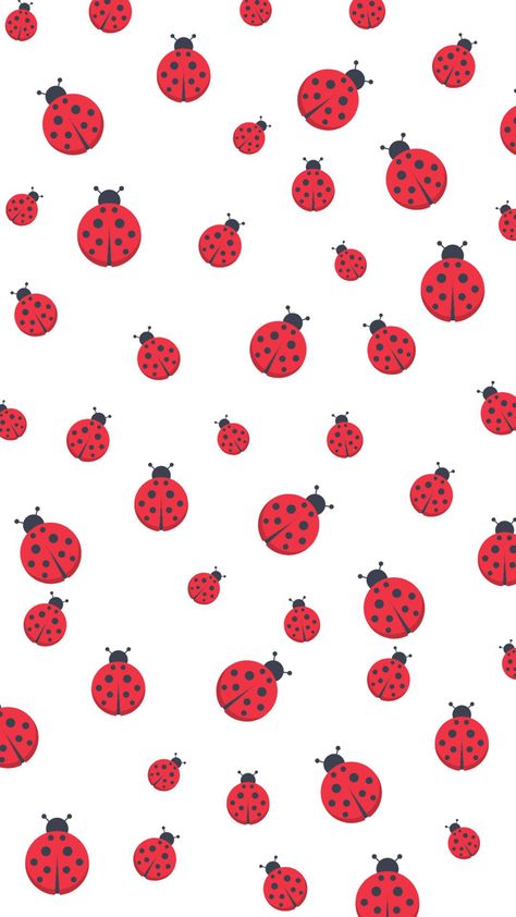 Ladybug Pattern, Ladybug Wallpaper, Cute Simple Wallpapers, Simple Wallpapers, Aesthetic Iphone Wallpaper, Phone Backgrounds, Pattern Wallpaper, Aesthetic Wallpapers, Cute Wallpapers