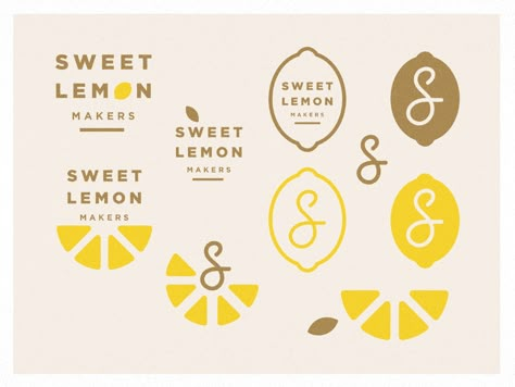 Lemon Logo Design Ideas, Texture Logo Design, Citrus Logo Design, Lemon Branding, Sweet Logo Design, Lemon Logo Design, Sweet Branding, Lemonade Brand, Citrus Logo