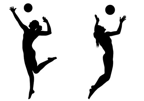 Netball Silhouette, Volleyball Vector, Volleyball Passing, Volleyball Silhouette, Volleyball Sillhoute, Female Runner Silhouette, Silhouette Sport, Sports Vector, Playing Volleyball