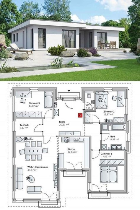 Bungalow House Floor Plans, Modern Bungalow House Plans, Modern Bungalow House Design, Bungalow Style House, Bungalow Floor Plans, Bungalow Style House Plans, Affordable House Plans, Modern Bungalow House, Building House Plans Designs