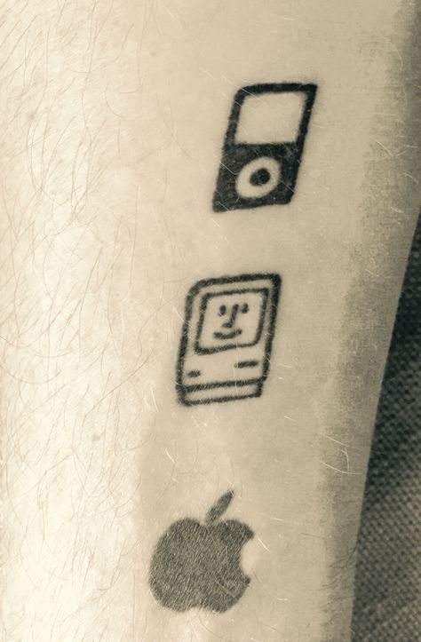 #inked #tattoo #Apple #Mac #iPod #icons Ipod Tattoo, Tattoo Apple, Computer Tattoo, Ipod Classic, Inked Tattoo, Classic Tattoo, Tattoo Outline, Apple Mac, Tattoo Inspo