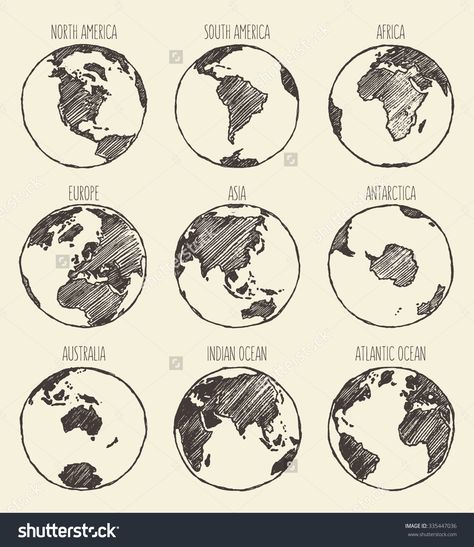 World Globe Tattoos, Globe Tattoo, Africa Drawing, Globe Drawing, Australia Tattoo, Globe Tattoos, Earth Tattoo, Pencil Sketches Easy, Map Sketch