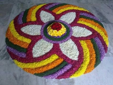 Flower Pokalam, Onam Pookalam Design, Federal Bank, Onam Pookalam, Floral Rangoli, Flower Rangoli Designs, Poo Kolam, Pookalam Design, Simple Flower Rangoli