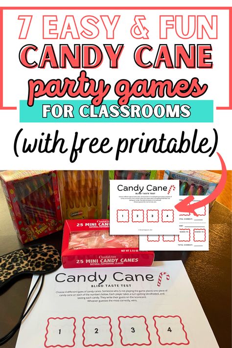 Easy & fun Candy Cane Party games - great party games for the classroom, for Christmas parties, for kids, preteens, elementary and middle school students. Christmas Party For School, Candy Cane Games For Preschool, Candy Cane Toss Game, Christmas Class Parties, Winter Games For Classroom, Kids Christmas Games For School, Candy Cane Olympics Classroom, Christmas Activities In The Classroom, Christmas Parties For Kids