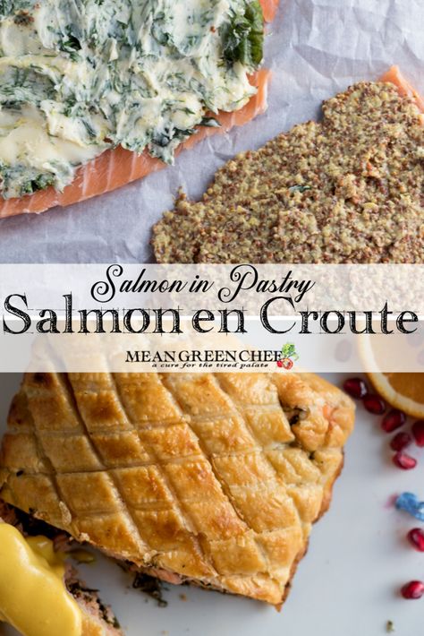 Salmon In Pastry, Salmon En Croute Recipe, Easy Salmon Dinner, Salmon En Croute, Salmon Wrap, Golden Mean, Recipe Salmon, Tuna Cakes, Dinner Yummy