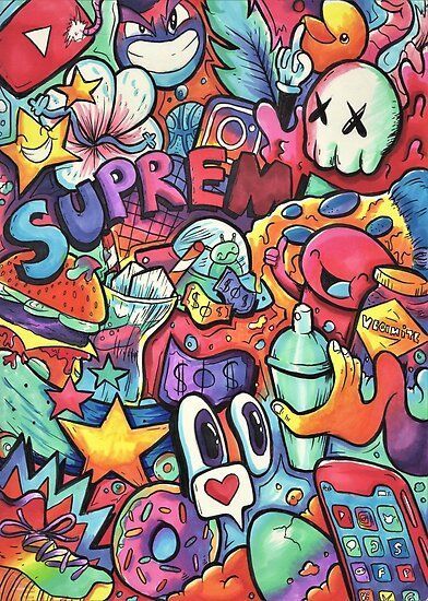 SUPREME // Copic Marker Doodle | Poster | Graffiti doodles, Copic marker art, Cute doodle art Copic Marker, Copic, Doodles, Art