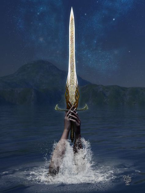 Excalibur - The Lady in the Lake King Arthur Legend, Mists Of Avalon, Roi Arthur, Arthurian Legend, Arte Robot, Medieval Times, King Arthur, Arte Fantasy, Fantasy World