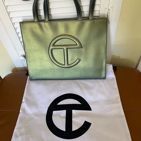 Brand New 100% Authentic Medium TELFAR Acid Tote Bag Medium Telfar, Telfar Bags, Telfar Bag, Telfar Handbags, Green Tote Bag, Green Tote, Shopper Tote, Shopping Tote, Green Fashion