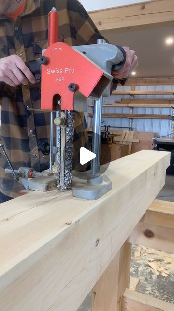 Warren Dyck on Instagram: "This chain mortiser is a brute! Full video is up on our YouTube channel going over the process of notching out a post. #thornhilltimberframes #timberframe #timberframing #postandbeam #carpentry #construction #woodworking" Timber Projects, Wooden Pallet Beds, Post And Beam Construction, Carpentry And Joinery, Timber Frame Construction, Essential Woodworking Tools, Wood Frame Construction, Woodworking Classes, Carpentry Diy