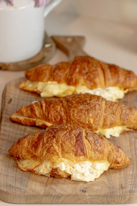 Tiropita Croissants - Dimitras Dishes Cheese Croissant Recipe, Dimitras Dishes, Greek Dinners, Cheese Croissant, Croissant Sandwich, Cheese Crescent Rolls, Muenster Cheese, Parchment Paper Baking, Delicious Donuts