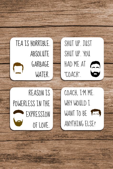 Ted Lasso Coasters Ted Lasso Gifts, Ted Lasso Valentine, Roy Kent, Clay Classes, Ted Lasso, Gift Inspo, Home Look, Etsy Items, Future House