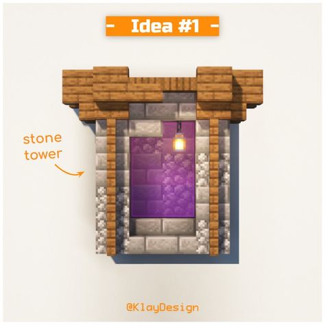 Underground Nether Portal Design, Minecraft Portal Room Ideas, Nether Portal Design Easy, Simple Nether Portal Design, Portal Do Nether, Minecraft Fairy House, Nether Portal Ideas, Nether Portal Design, Minecraft Portal