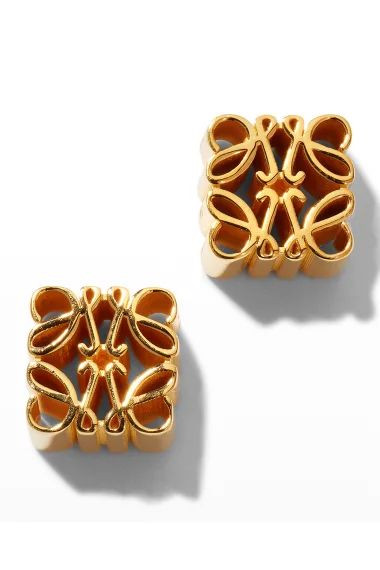 Loewe Earrings, Lv Stud Earrings, Luxury Pierced Brass Earrings, Loewe Accessories, Luxury Pierced Flower-shaped Earrings, Loewe Anagram, Accessories Jewelry Earrings, Ear Studs, Pierced Ears