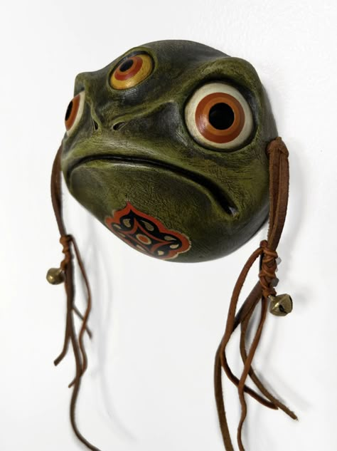 Mascara Hannya, Frog Mask, Bijoux Art Nouveau, Japanese Mask, Oni Mask, Art Student, Cool Masks, Small Sculptures, Animal Masks