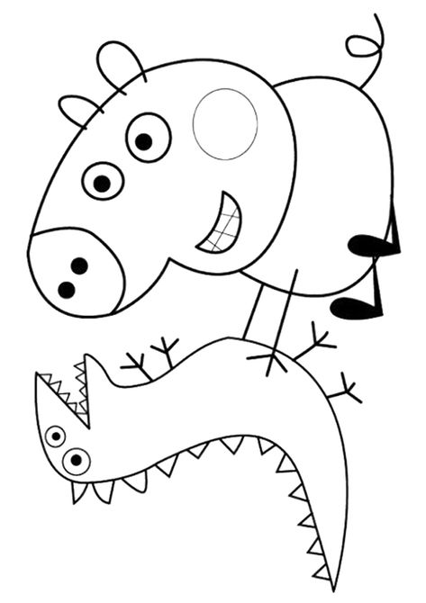 Coloring Page Heo Peppa, Pig Coloring Pages, Peppa Pig Cartoon, Greta Gris, Peppa Pig Colouring, Peppa Pig Coloring Pages, Family Coloring Pages, Tema Disney, Pig Birthday Party