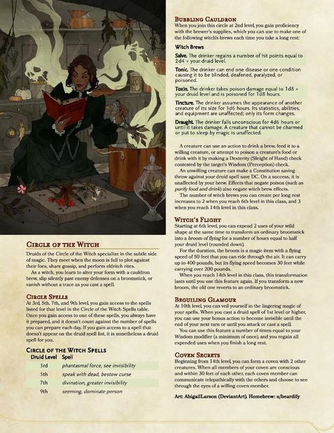 D D Character Ideas Druid, Homebrew Druid Circle, Druid Subclass Homebrew, Druid Circles Dnd, Druid Subclasses 5e, Dnd Witch, Druid Circle, 5e Classes, Dnd Subclasses