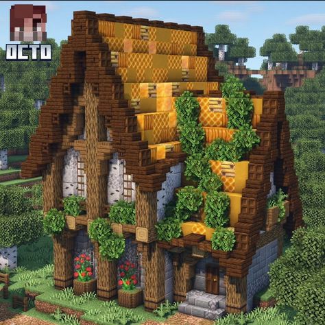 Bee Houses Minecraft, Beekeeper House Minecraft, Honey Minecraft Builds, Beekeeper Minecraft, Minecraft Apple House, Minecraft Bug Build, Honey Farm Minecraft, Minecraft Bee House, Bee Sanctuary Minecraft