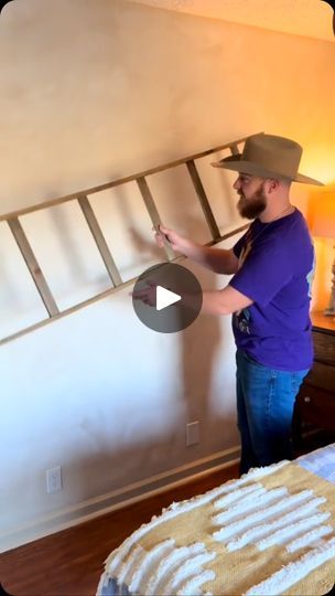 39K views · 62K reactions | Finally fixed this blanket ladder you all were worried about! #diy #home #homedecor | Sasser House Quilt Ladders Ideas, Quilt Ladder Diy, Diy Blanket Storage, Hanging Blanket Ladder, Ladder On Wall, Hanging Ladder, Blanket Holder, Quilt Ladder, Blanket Wall