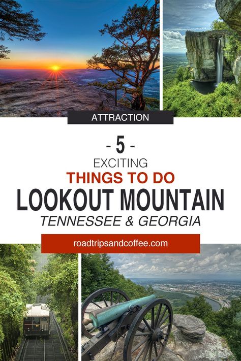 Rock City Chattanooga, Lookout Mountain Georgia, Lookout Mountain Tennessee, Tennessee Road Trip, Ruby Falls, The Big Three, Georgia Vacation, Mountains Aesthetic, Road Trip Places