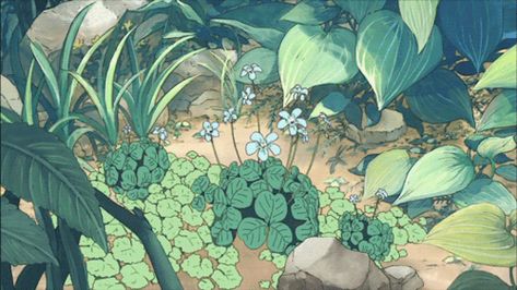 Aesthetic Plants, Plant Aesthetic, Forest Flowers, Aesthetic Gif, Green Aesthetic, Cute Gif, Anime Background, Anime Scenery, Pretty Pictures