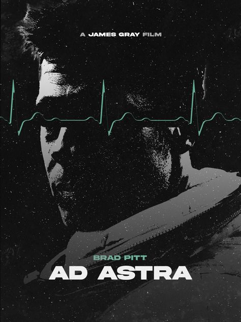 Ad Astra - PosterSpy Brad Pitt Poster, Ad Astra, Sci Fi Movies, Heart Rate Monitor, Black And White Design, Brad Pitt, Heart Rate, White Design, A Heart