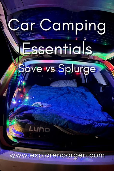 Car Camping Necessities, Rav4 Camping, Car Camping Checklist, Car Camping Organization, Car Camping Gear, Car Camping Essentials, Minivan Camper, Camping Essentials List, Car Tent Camping