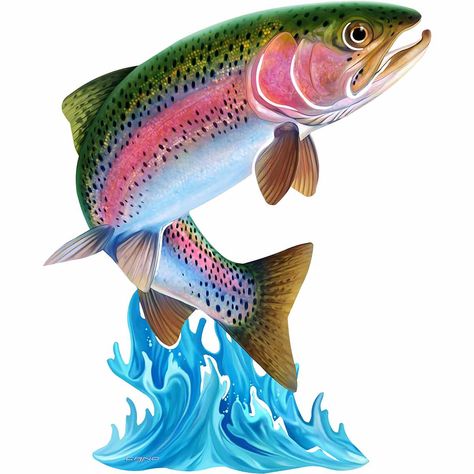 Rainbow Metal Jumping Trout Wall Art | Black Forest Decor Reflective Wall, Trout Tattoo, Reflective Art, Trout Painting, Fishing Tattoo, Trout Art, Rainbow Trout Fishing, Ice Carving, Fish Artwork