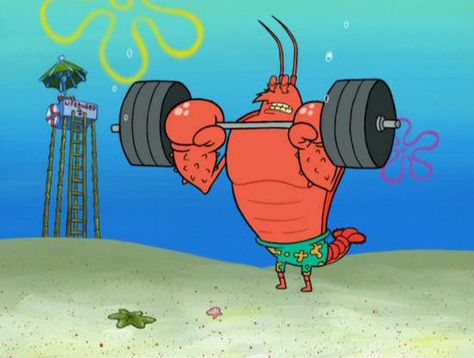 Gym Playlist Cover Photo, Gym Spotify Covers, Spongebob Gym, Spongebob Workout, Gym Playlist Cover Aesthetic, Gym Playlist Cover, Cartoon Workout, Gym Playlist, Larry The Lobster