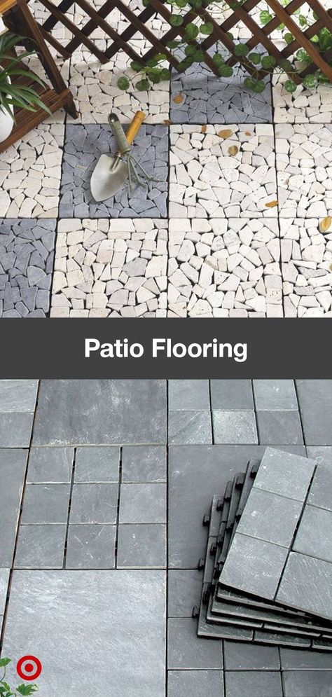 Pin on Lawn & Patio Patio Flooring Ideas, Edging Ideas, Backyard Diy, Patio Flooring, Backyard Diy Projects, Garden Yard Ideas, Outdoor Tiles, Flooring Ideas, Backyard Makeover