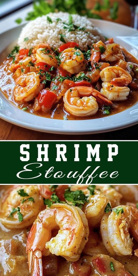 🍴 Spicy, savory, and oh-so-satisfying – this Shrimp Étouffée is a feast for the senses! Bring some Southern charm to your table tonight. 🥘✨ #CajunRecipes #ComfortFoodCravings #FoodInspiration Shrimp And Crab Ettouffe, Shrimp Etouffee Recipes, Seafood Etouffee, Smothered Shrimp, Cowboy Casanova, Etouffee Recipe, Baked Shrimp Recipes, Shrimp Stew, Shrimp Etouffee