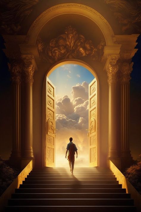 Open Heaven Background, Open Door Background, Door To Heaven, Stairs To Heaven, Church Backgrounds, The Kingdom Of Heaven, Church Media Design, Church Poster Design, Heaven Art