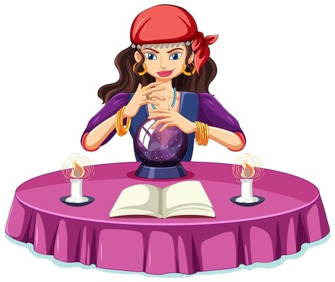 Fortune Teller Drawing, Anime Fortune Teller, Therapy Fortune Teller, Fortune Teller Drawing Crystal Ball, Fortune Teller Crystal Ball, Fortune Teller, Free Vector Images, Crystal Ball, Vector Photo