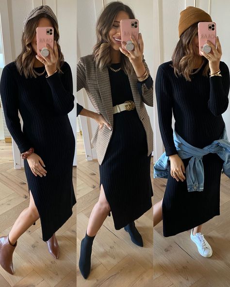 Style for over 35 Grey Sweater Dress, Ribbed Sweater Dress, Houston Fashion, Puff Long Sleeves, Long Sleeve Sweater Dress, Chiffon Long Sleeve, Short Sleeve Mini Dress, Sweater Dress Midi, Ribbed Sweater