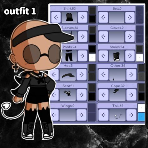 Gacha Life Kombin Girl, Good Gacha Life Outfits, Gavha Life Outfits Girl, Black Gacha Life Outfits, Gacha Life Black Outfits, Gacha Black Outfits, Gacha Club Outfits Black, Looks Gacha Life Girl, Gacha Life 1 Outfits