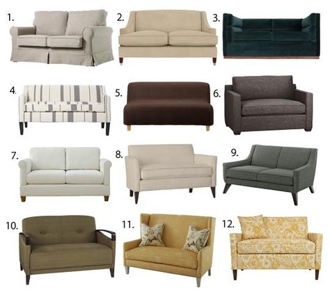 Small Space Seating: Sofas & Loveseats Under 60 Inches Wide Loveseats For Small Spaces, Small Scale Sofa, Small Space Seating, Small Loveseat, Small Couch, Sofa Inspiration, Sofas For Small Spaces, Modern Loveseat, Corner Sofa Set