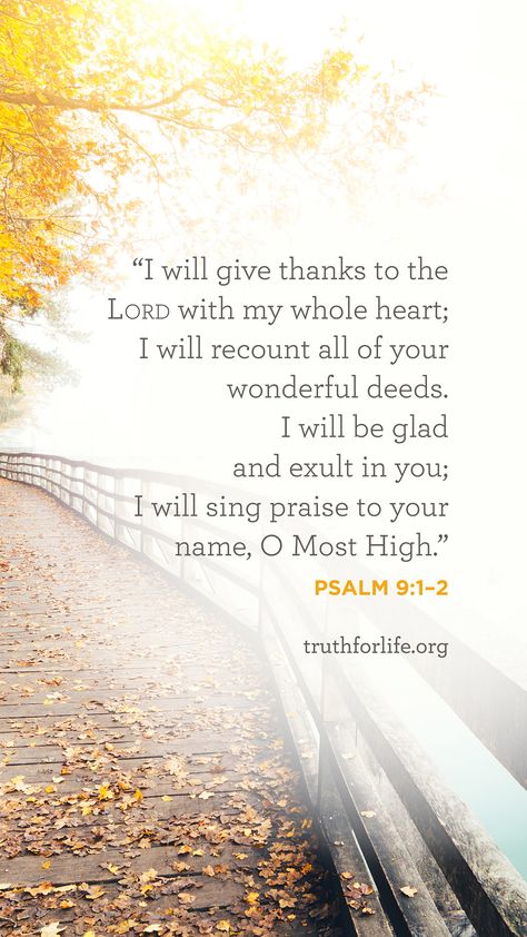 Psalms 9:1-2, Psalm 9:1-2, I Will Praise The Lord At All Times, Psalm 9:1, Just Because Quotes, Scripture Graphics, Thanksgiving Snoopy, Lord Quote, Thank The Lord