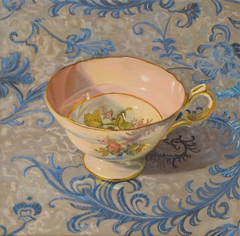 Indulgence by Dianne Gall Painting History, Light Aesthetic, Cup Art, Tea Art, Antique Paint, Still Life Art, Small Paintings, Still Life Painting, Rococo