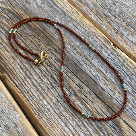 Turquoise Beaded Necklace, Original Jewelry Design, Turquoise Bead Necklaces, Layered Jewelry, Beaded Choker Necklace, Seed Bead Necklace, Original Jewelry, Choker Necklaces, Seed Bead Jewelry