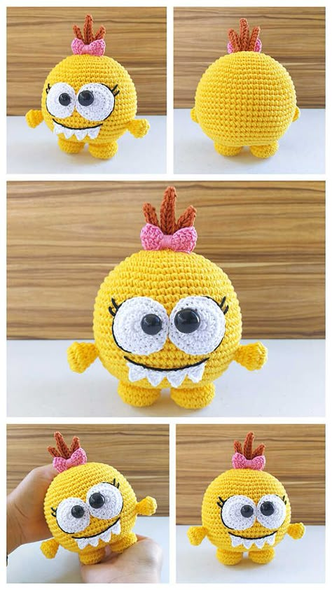 Monster Amigurumi Free Pattern, Monster Crochet Pattern Free, Crochet Monster Pattern Free, Crocheted Decorations, Monster Amigurumi, Crocheting Amigurumi, Crochet Monster, Pokemon Crochet Pattern, Disney Crochet Patterns