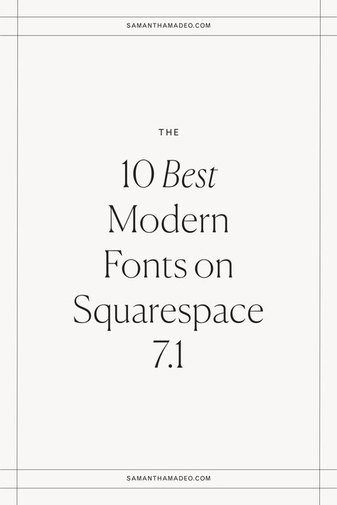 The top 10 modern fonts available on Squarespace 7.1. Check out this list of designer-curated fonts to see some of the best, most modern, fonts to use for your Squarespace 7.1 website. Font pairings, heading fonts, body fonts, button fonts, sans serif fonts, and serif fonts. Squarespace Fonts Pairings, Retro Font Combinations, Website Fonts Typography, Squarespace Fonts, Best Google Fonts, Masculine Font, Top Free Fonts, Wellness Branding, Font App