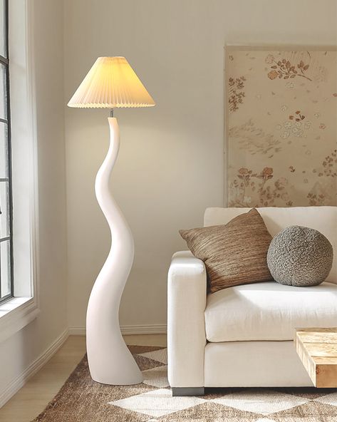 The Twisted Pleated floor lamp’s beautiful fluid shape was inspired by many organic forms found in nature combined. The simple and elegant figure was designed to accentuate the flowing grain of the solid wood, naturally varied so each loving hand made lamp is unique and a piece of art.  
 If you have any questions about our products, please contact us and we will get back to you within 24 hours.  
 Product Size 
 Size: Dia 45cm x H 165cm / ∅ 17.7″ x H 64.9″ 
 De Novelty Floor Lamp, Diy Lampe, Organic Forms, Incandescent Bulbs, Floor Lights, Edison Light Bulbs, Ceiling Fan With Light, Functional Design, In Nature