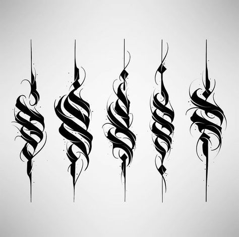 Leterings Tattoo, Dark Calligraphy Tattoo, Calligraffiti Tattoo, Blackletter Tattoo, Lettering Tattoo Ideas, Dark Calligraphy, Tattoos Calligraphy, Dark Lettering Tattoo, Tattoo Typography