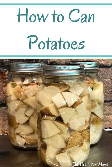 Easy Step by Step Instructions on How to Can Potatoes in a Pressure Canner. The best way to preserve potatoes for long term storage. #canning #howtocan #potatoes #longtermstorage #prepper #prepping #pressurecanning #thehealthnutmama Dry Canning Potatoes, Can Potatoes, Dry Canning, Canning Potatoes, Canning Salt, Canned Potatoes, Paleo Sides, Canning Vegetables, Canning Food Preservation