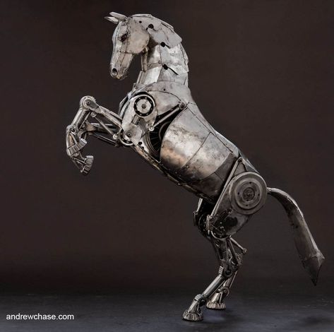 Mechanical Horse, Steampunk Animals, Mechanical Animals, Robot Animal, Metal Horse, Art Steampunk, Steampunk Cosplay, Toy Art, Sculpture Metal