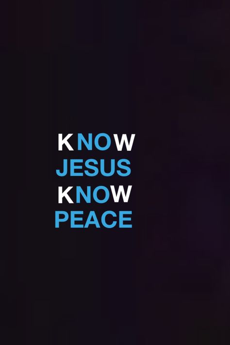 Know Jesus, know peace. No Jesus, no peace. Know Jesus Know Peace, Bible Quotes Healing, Uplifting Christian Quotes, Jesus Peace, Christian Graphics, Jesus Christ Quotes, Get Closer To God, Bible Study Lessons, Christian Pictures